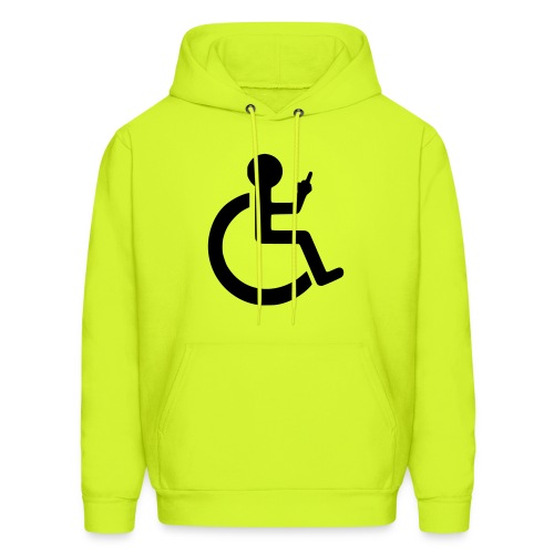 wheelchair user holding up the middle finger * - Men's Hoodie