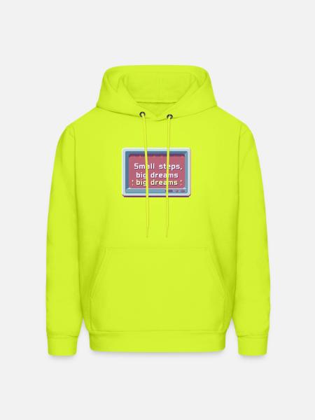 Small Steps Big Dreams Pixel - Men's Hoodie - safety green
