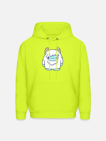 Cute Cryptid Yeti - Men's Hoodie - safety green