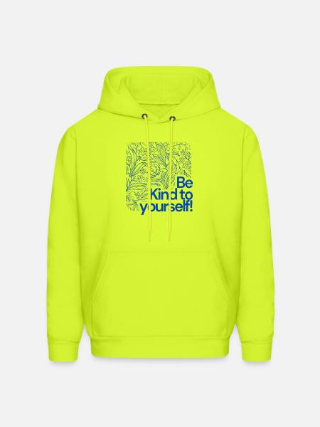 Be Kind to Yourself Floral - Men's Hoodie - safety green