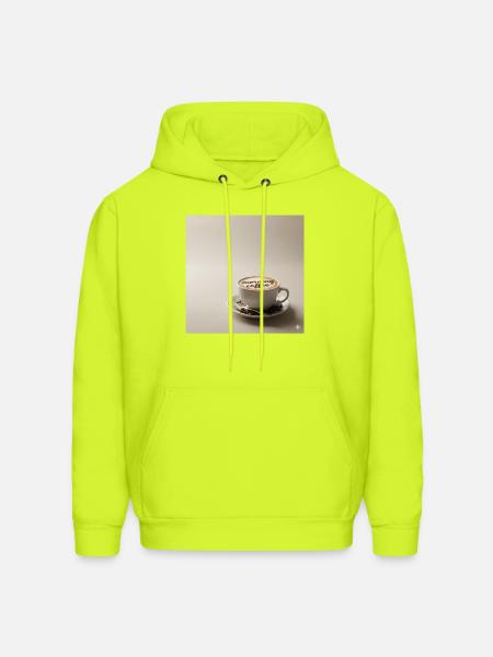 Morning Coffee Latte Art - Men's Hoodie - safety green