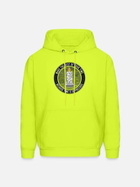 Time Is Precious Candle Quote - Men's Hoodie - safety green