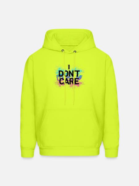 Don't Care Neon Splash - Men's Hoodie - safety green