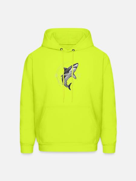 Shark Circle Mono Graphic - Men's Hoodie - safety green