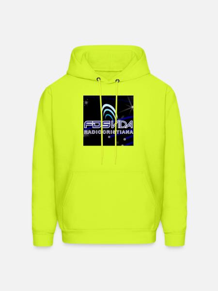 Vida Radio Cristiana Neon Logo - Men's Hoodie - safety green
