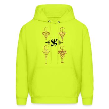 AMAZIGH T-SHORTS - Men's Hoodie - safety green - Front - Elias (183cm)