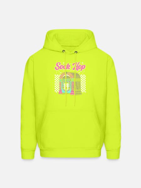 950s Party Sock Hop - Men's Hoodie - safety green