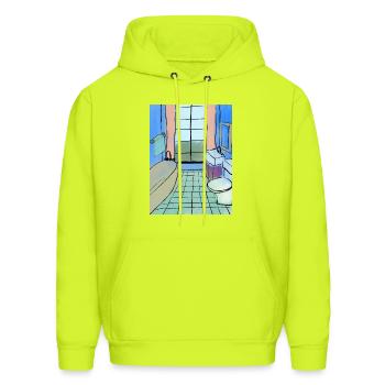 abstract bathroom - Men's Hoodie - safety green - Front - Elias (183cm)