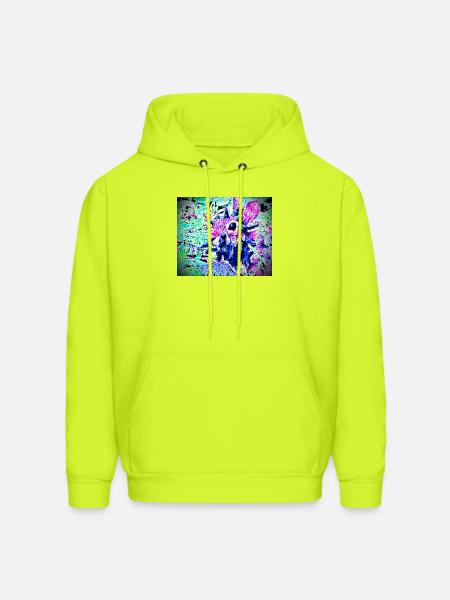 Zombie tentacle Rabbit  - Men's Hoodie - safety green
