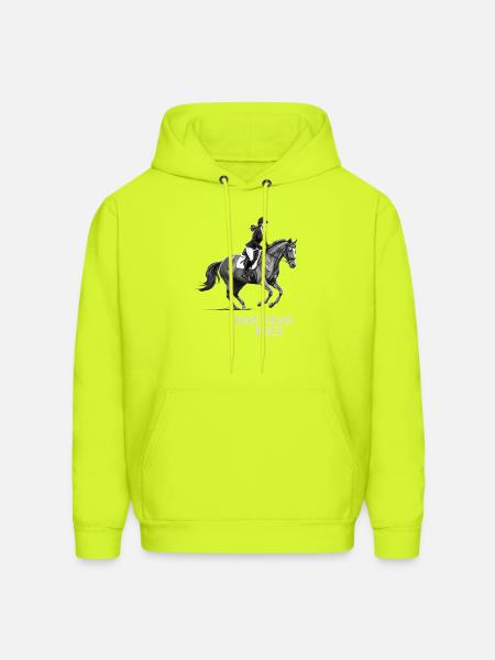 Monochrome Equestrian Rider - Men's Hoodie - safety green