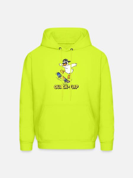 Funny Duck Skater - Men's Hoodie - safety green