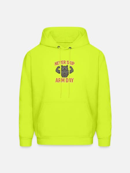 Never Skip Arm Day - Men's Hoodie - safety green