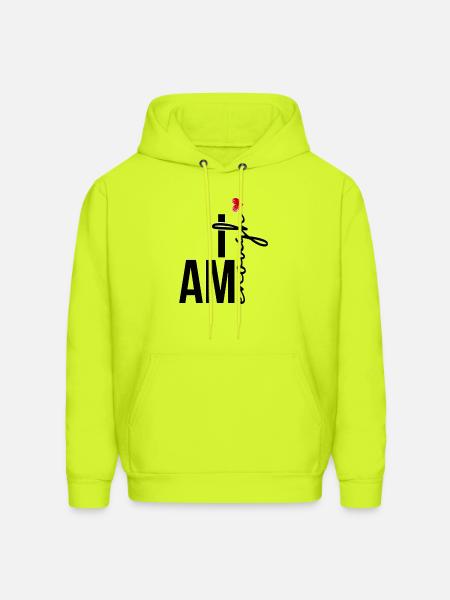 custom design I am Enough - Men's Hoodie - safety green