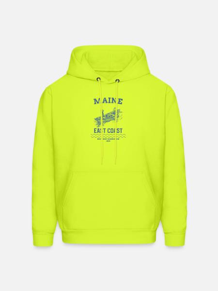 east_coast_boothbay - Men's Hoodie - safety green