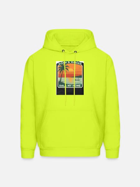 Born & Raised Dala My Home - Men's Hoodie - safety green