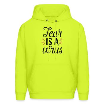 Fear Is A Virus - Men's Hoodie - safety green - Front - Elias (183cm)