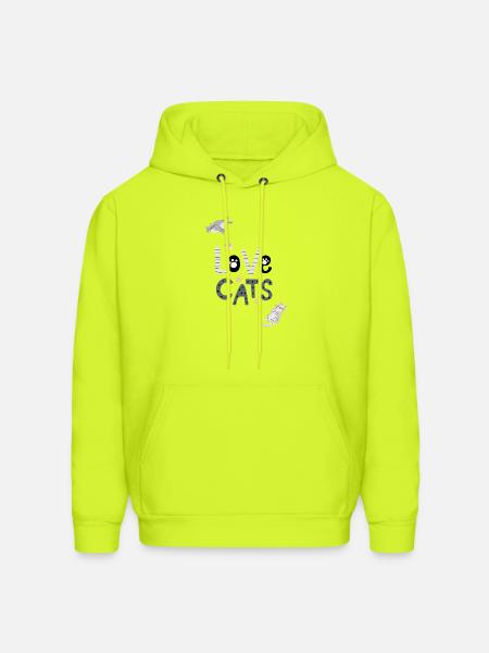 cat lovers - Men's Hoodie - safety green