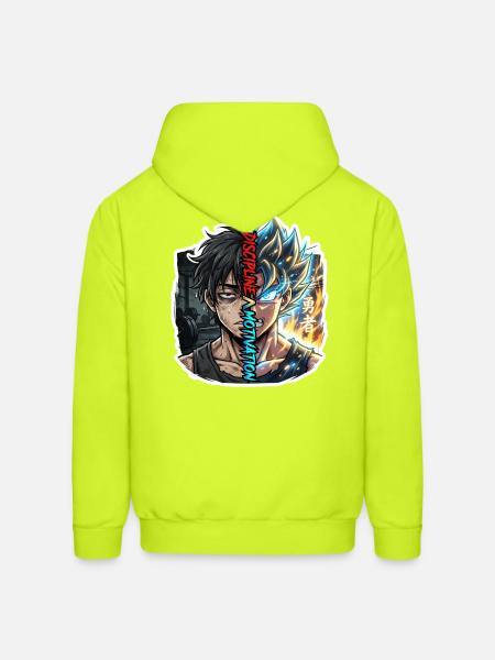 Dual Neon Warrior Split - Men's Hoodie - safety green