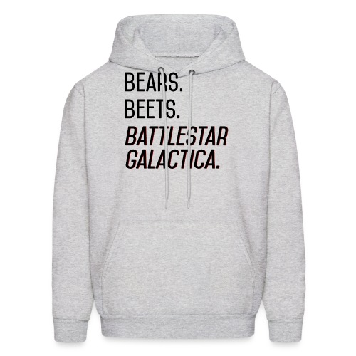 Bears. Beets. Battlestar Galactica. (Black & Red) - Men's Hoodie