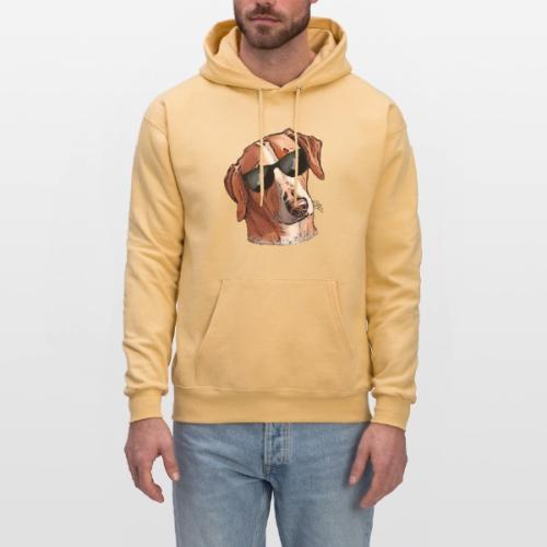 Funny hunting dog with cool sunglasses - bones - Men's Hoodie