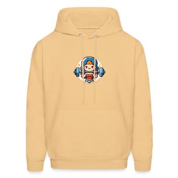 gym girl exercise - Men's Hoodie - light gold  - Front - Elias (183cm)