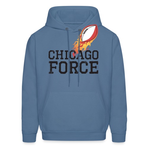 Chicago Force black w flaming football - Men's Hoodie