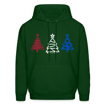 Trees In Red, White, and Blue - Men's Hoodie - forest green - Front - Elias (183cm)