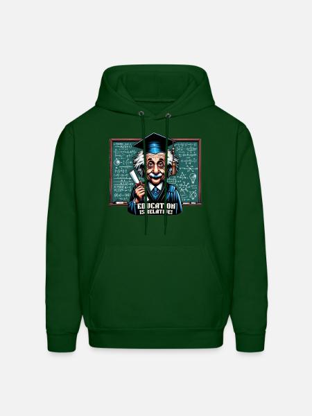 Relativity of Education: Inspired Graduate - Men's Hoodie - forest green