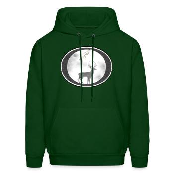 Night deer - Men's Hoodie - forest green - Front - Elias (183cm)