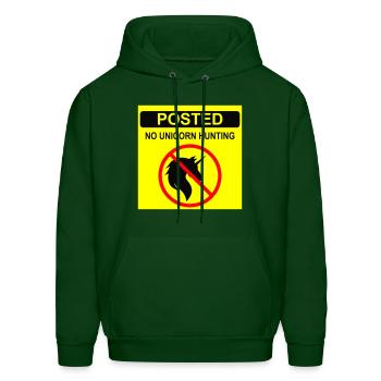 Posted Unicorn Hunting 3color - Men's Hoodie - forest green - Front - Elias (183cm)