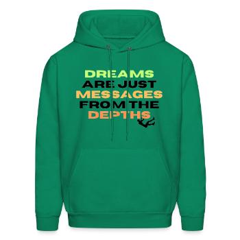 Dreams are just messages from the depths - Men's Hoodie - kelly green - Front - Elias (183cm)