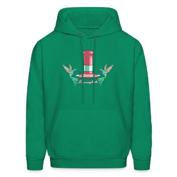 Hummingbird Small Bird Water Feeders Birding Lover - Men's Hoodie - kelly green - Front - Elias (183cm)