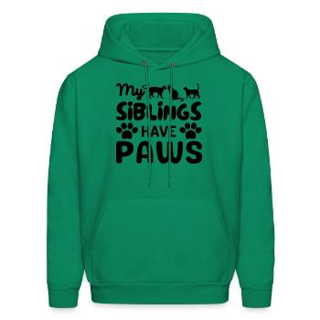 My Siblings Have paws - Men's Hoodie - kelly green - Front - Elias (183cm)