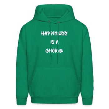 HAPPINESS - Men's Hoodie - kelly green - Front - Elias (183cm)