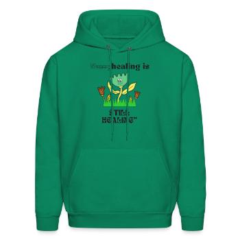 Healing is Still Healing" Motivational Character - Men's Hoodie - kelly green - Front - Elias (183cm)