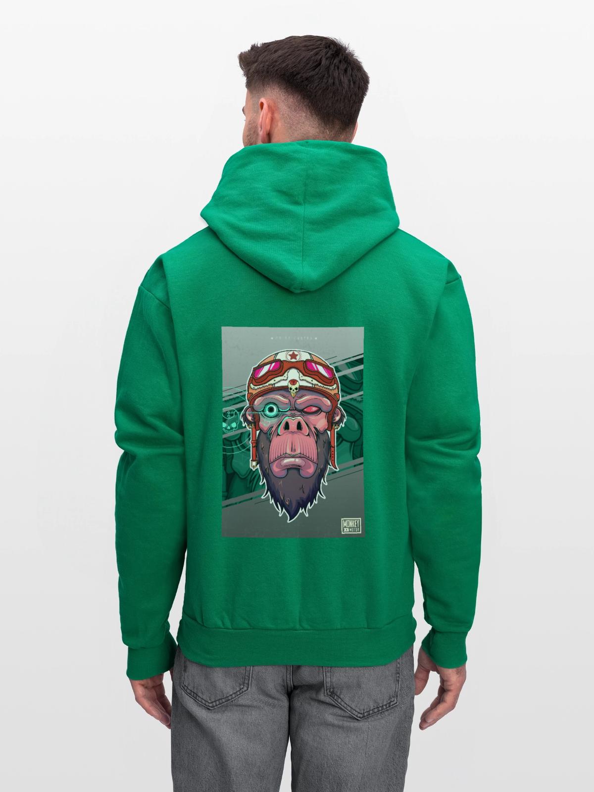 crazy mono - Men's Hoodie - kelly green - Back - Elias (183cm)