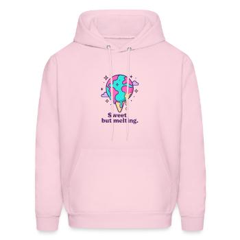 SWEET, BUT MELTING - Men's Hoodie - pale pink - Front - Elias (183cm)
