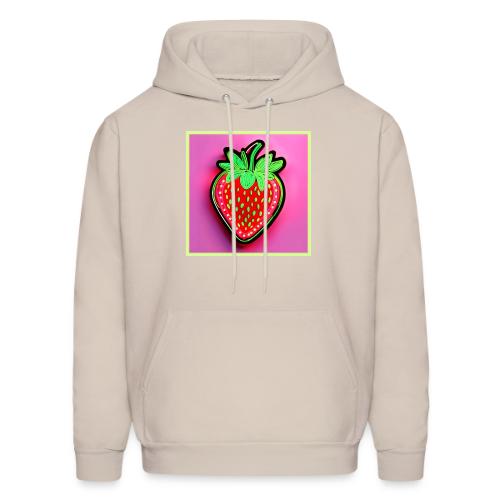 Vibrant Strawberry Neon Sign - Men's Hoodie
