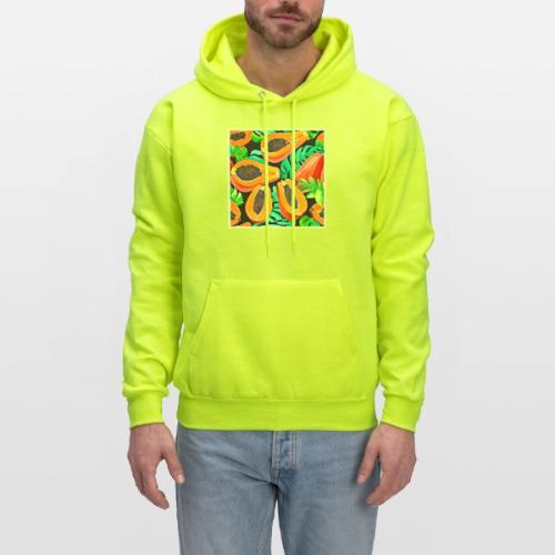 Papaya and Leaves Fresh Pattern - Men's Hoodie
