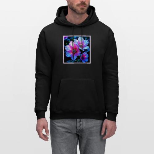 Neon Bloom Flower Magic Glow Design - Men's Hoodie
