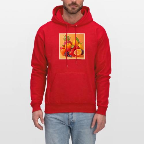 Fresh Bounty: Vibrant Fruit Harvest Art - Men's Hoodie