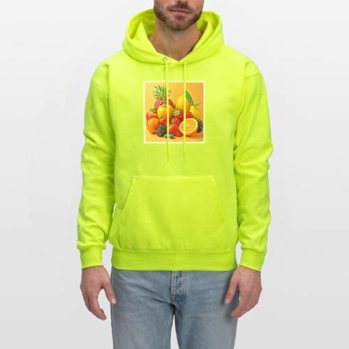 Fresh Bounty: Vibrant Fruit Harvest Art - Men's Hoodie