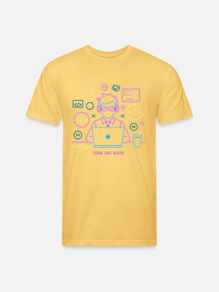 Code. Eat. Sleep. - Unisex Poly/Cotton T-Shirt - pastel yellow