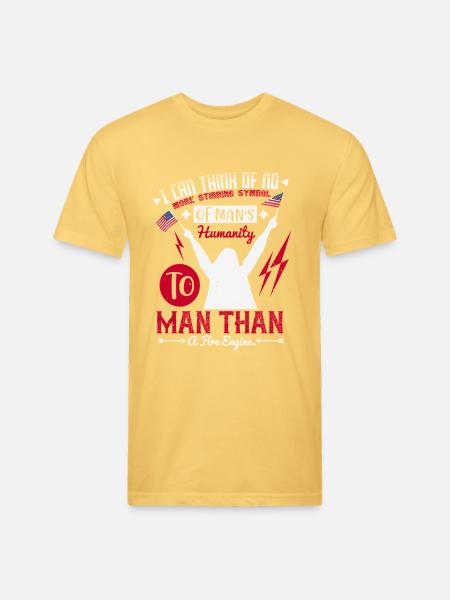 Fire Engine Power: Manhood Pride - Unisex Poly/Cotton T-Shirt - pastel yellow