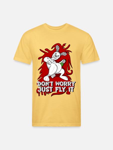 Badass bunny just fly it - Unisex Poly/Cotton T-Shirt - pastel yellow
