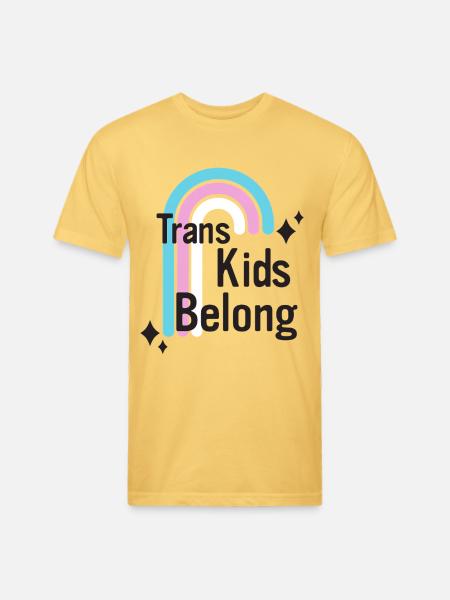 Trans Kids Belong - Unisex Poly/Cotton T-Shirt - pastel yellow