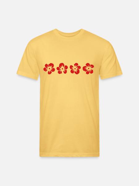 hawaii hibiscus flower - Unisex Poly/Cotton T-Shirt - pastel yellow
