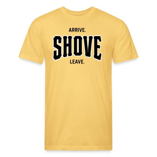 Arrive Shove Leave on Gold - Unisex Poly/Cotton T-Shirt