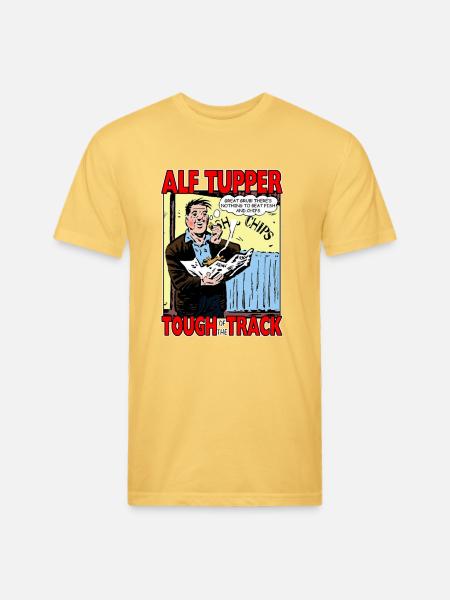 Alf Tupper Tough of the Track Comic Fish & Chips - Unisex Poly/Cotton T-Shirt - pastel yellow