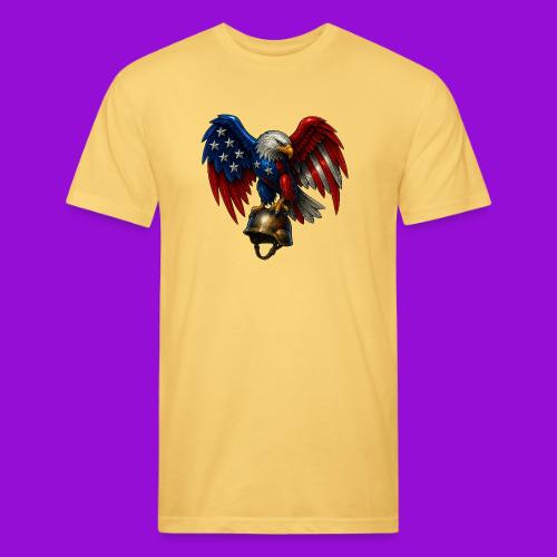 American Flag Bald Eagle - Helmet - Men’s Fitted Poly/Cotton T-Shirt